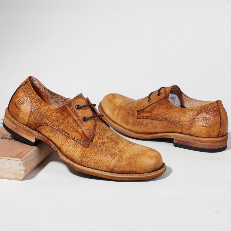 New Retro Brogue Leather Shoes Men's Casual Carving