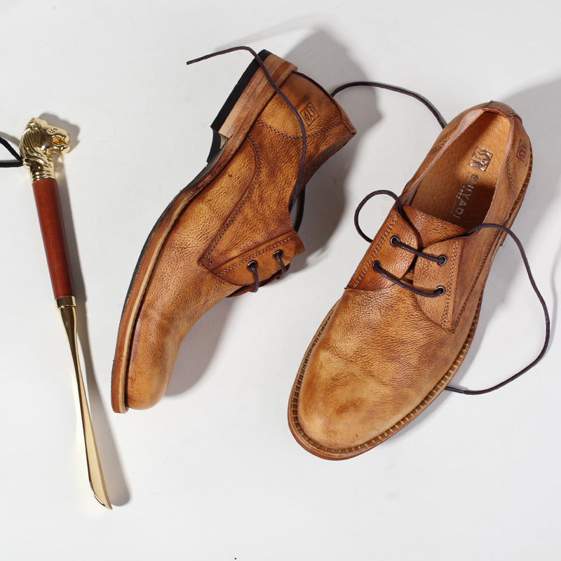 New Retro Brogue Leather Shoes Men's Casual Carving