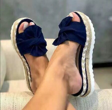 Women’s Bow Slippers Platform Sandals Shoes Summer
