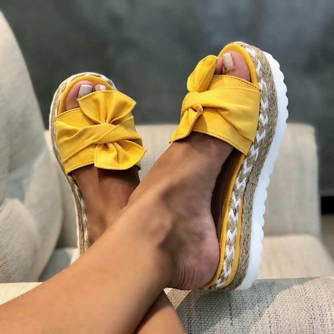 Women’s Bow Slippers Platform Sandals Shoes Summer