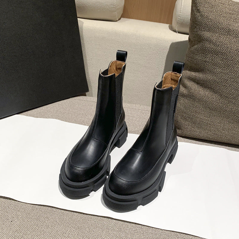 أحذية الكاحل النسائية ذات النعل السميك