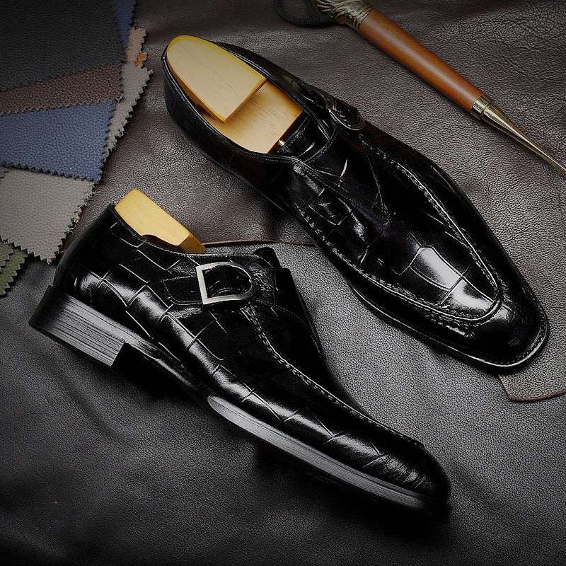 Patterned Leather Business Men Shoes