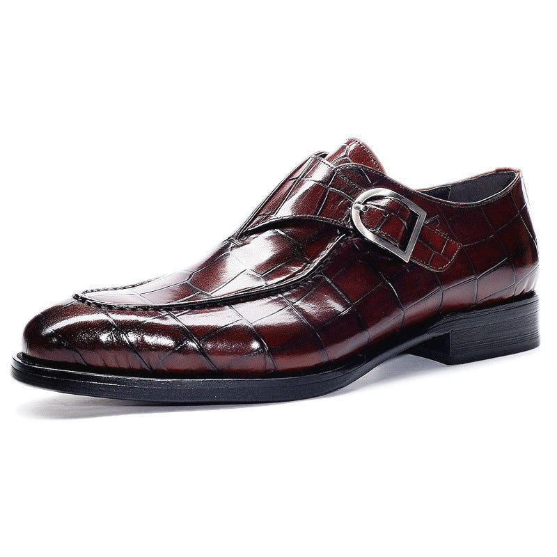 Patterned Leather Business Men Shoes