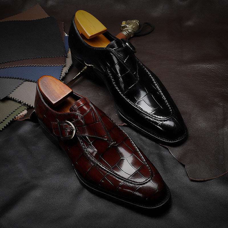 Patterned Leather Business Men Shoes