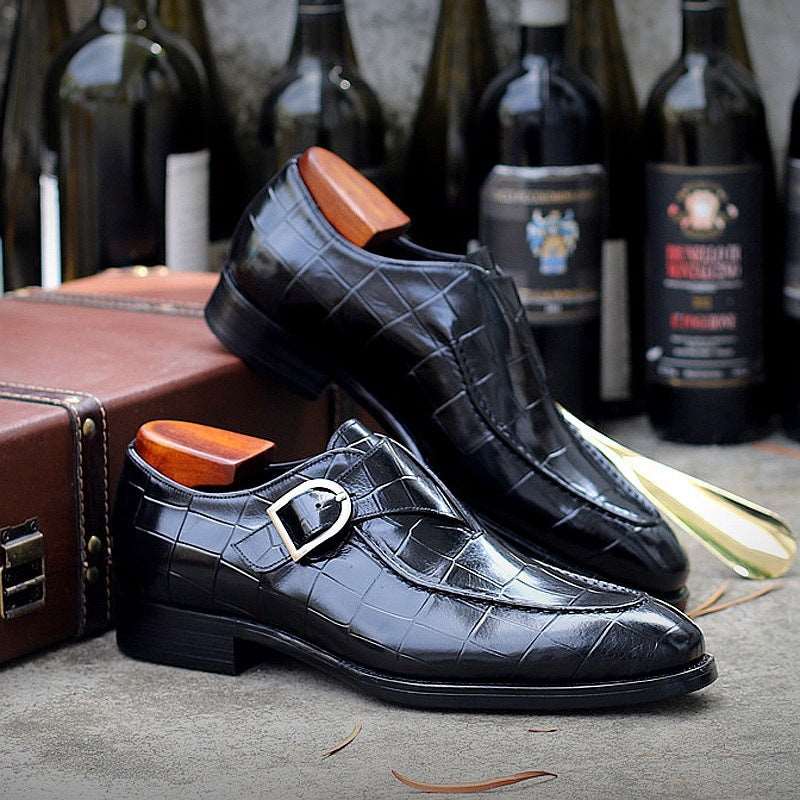 Patterned Leather Business Men Shoes