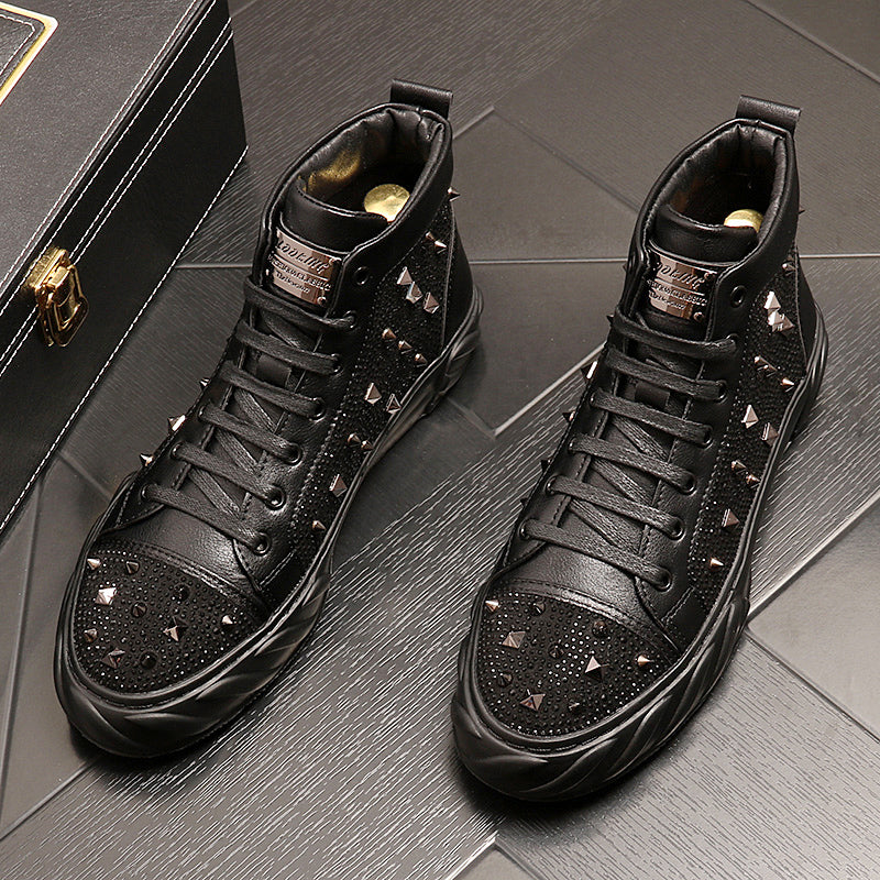 Summer Mid-Top Viscose Men’s Shoes Casual Round Toe