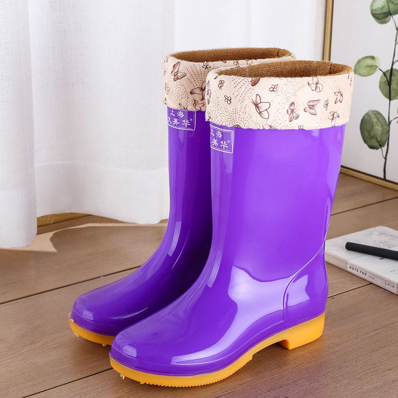 Rain boots waterproof shoes rubber shoes women