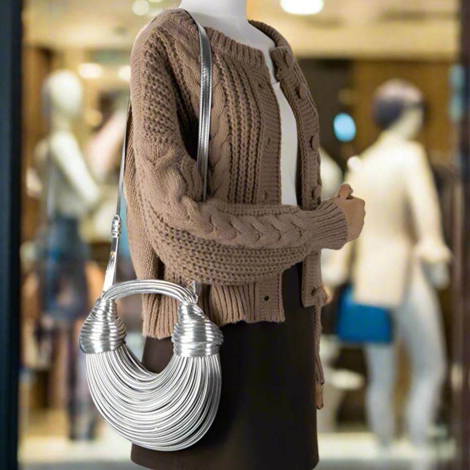 Veràno H Glossy Woven Noodles Designer’s Handbag