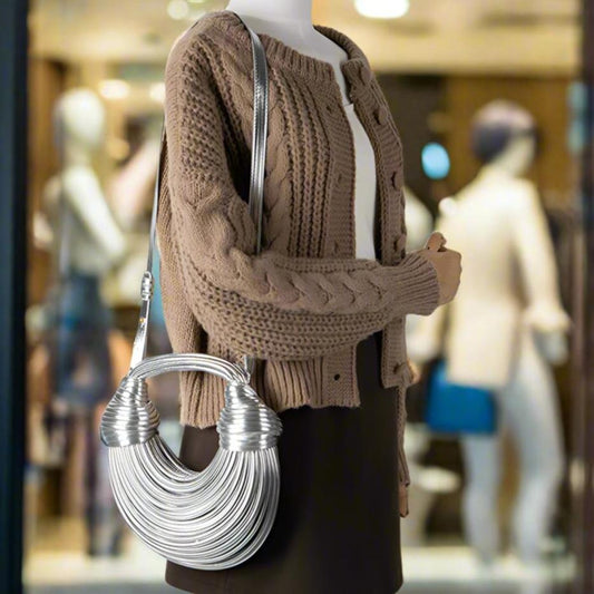 Veràno H Glossy Woven Noodles Designer’s Handbag