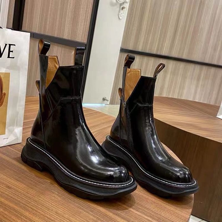 Women's All-match Patent Leather Boots