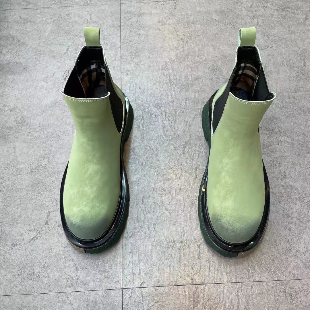 Men's Thick-soled Thick-heeled Round Scalp Martin Boots