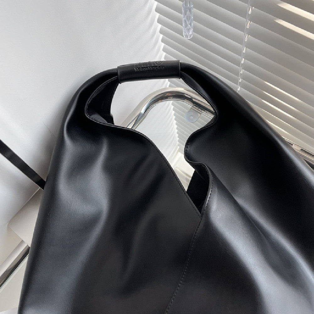 Big Natural Cowhide Tote Triangular Shoulder Bag