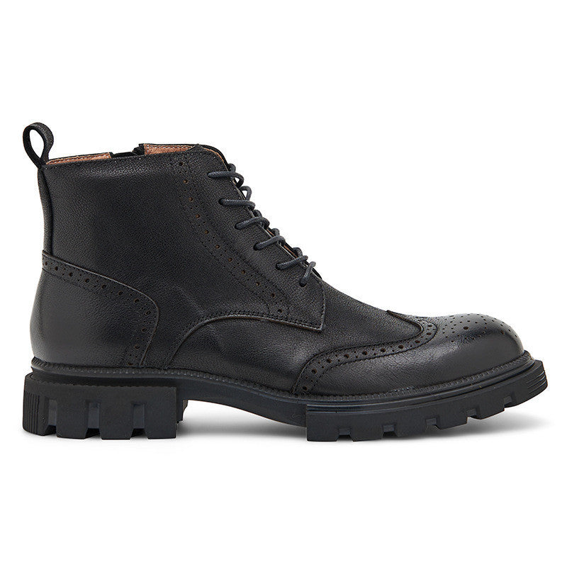 Men's English Martin Boots Leather With Thick Sole