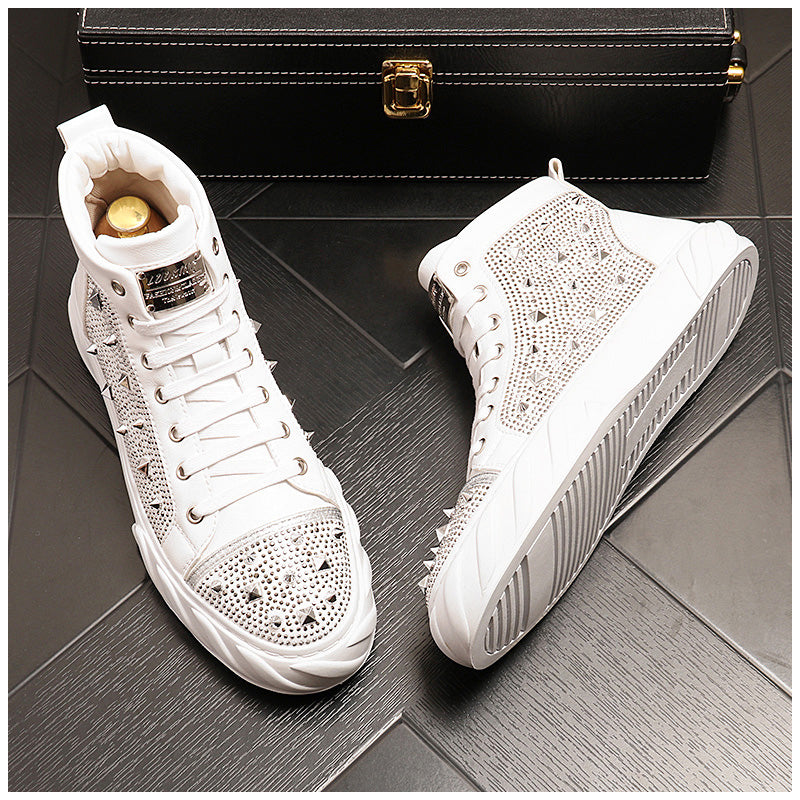 Summer Mid-Top Viscose Men’s Shoes Casual Round Toe