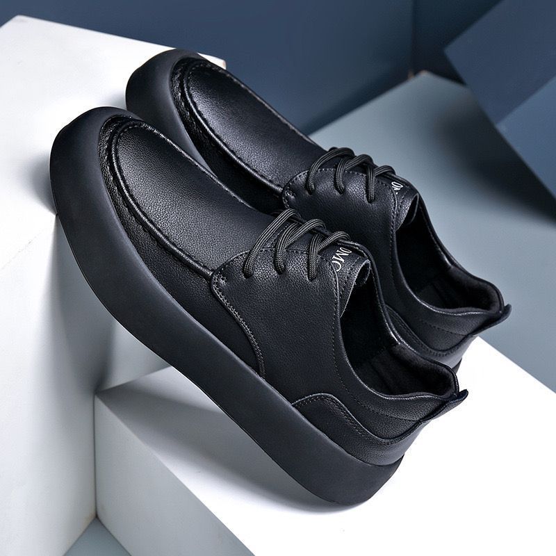 Casual Shoes Lace-up Lightweight Sole Leather Breathable Leather Shoes For Men
