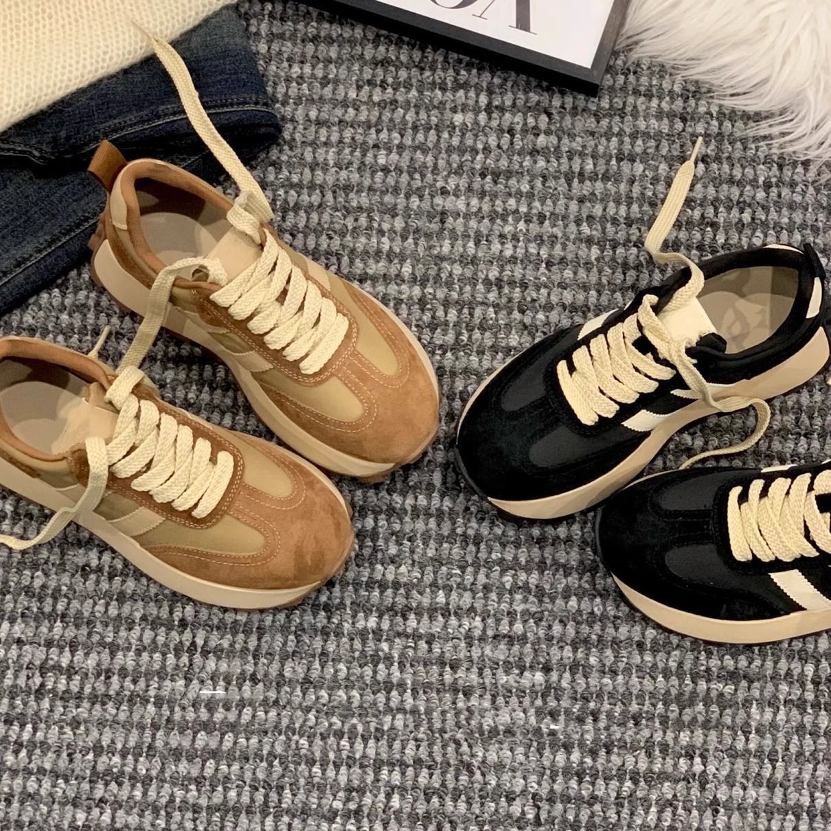 Women Thick Bottom Color Matching All-matching Casual Sports Dad Shoes