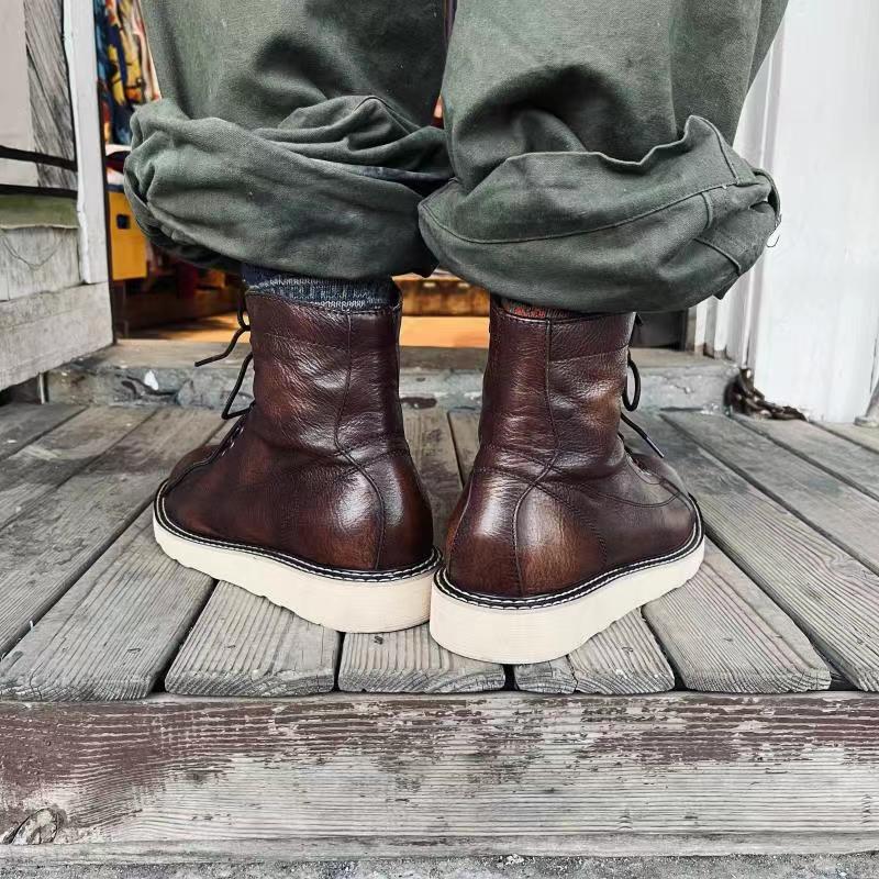 Velvet Leather Men Boots