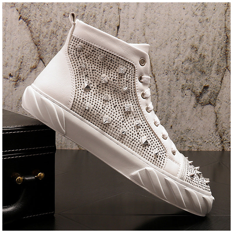 Summer Mid-Top Viscose Men’s Shoes Casual Round Toe