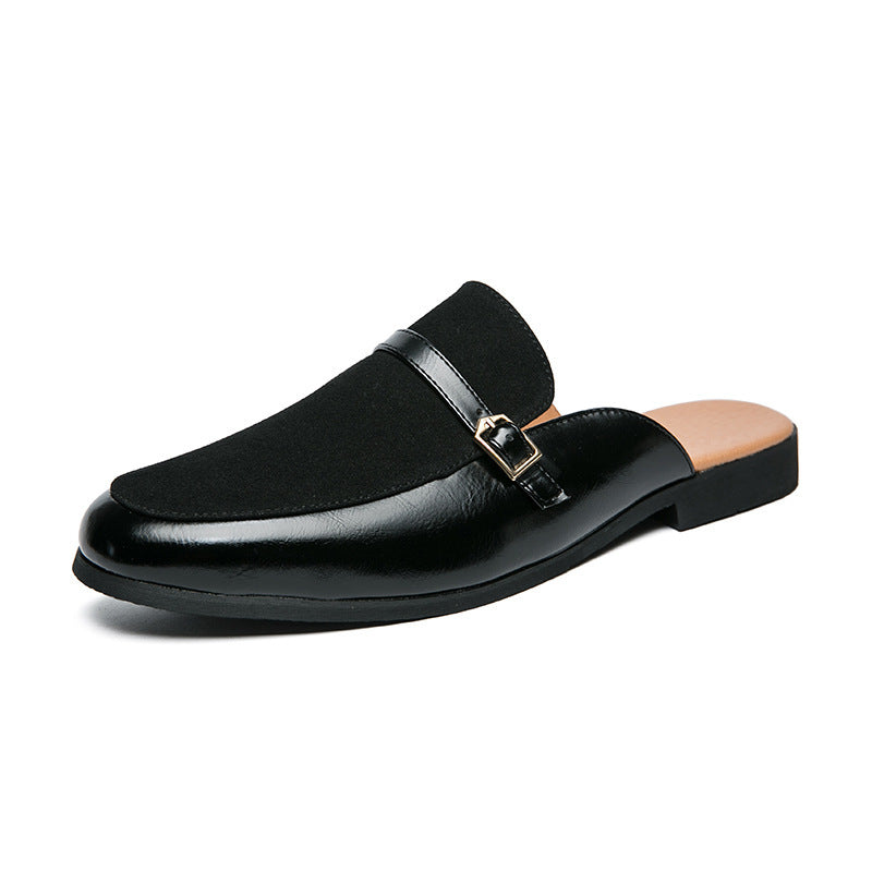 Men's British Half Leather Slippers