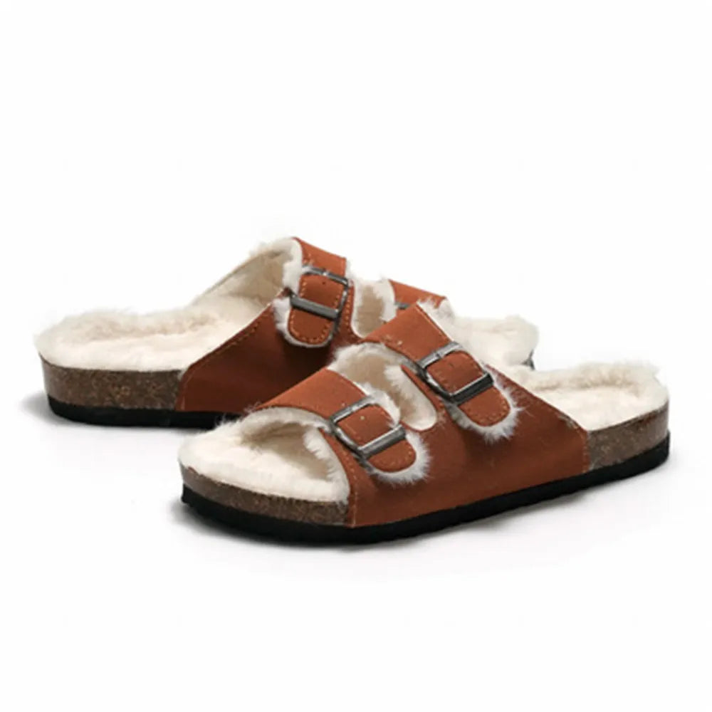 Double Button Cork Slippers