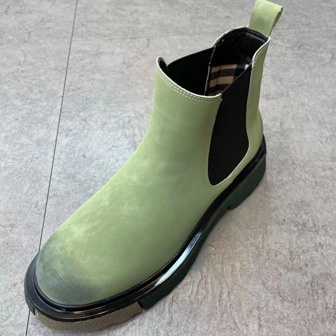 Men's Thick-soled Thick-heeled Round Scalp Martin Boots