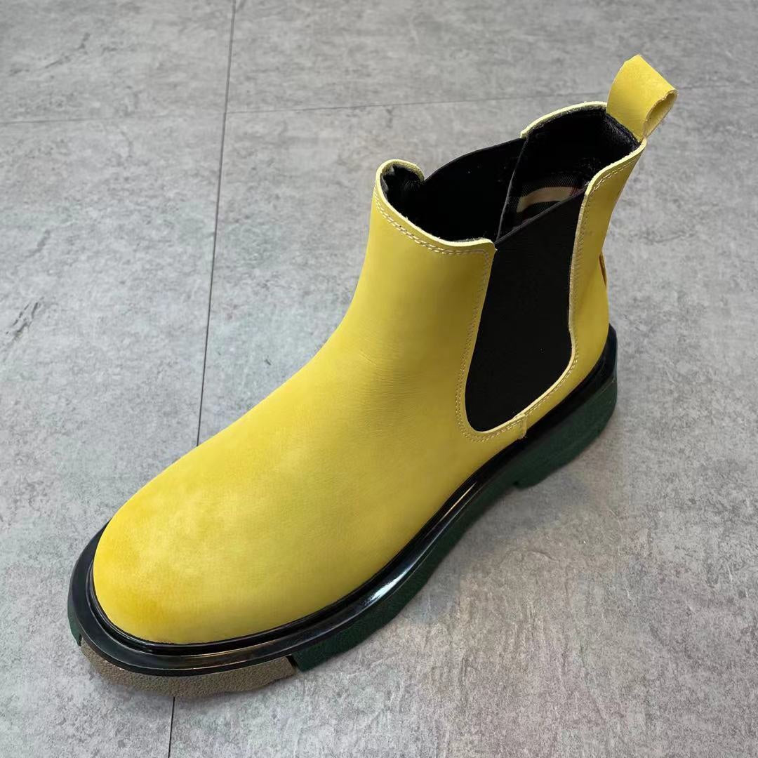 Men's Thick-soled Thick-heeled Round Scalp Martin Boots