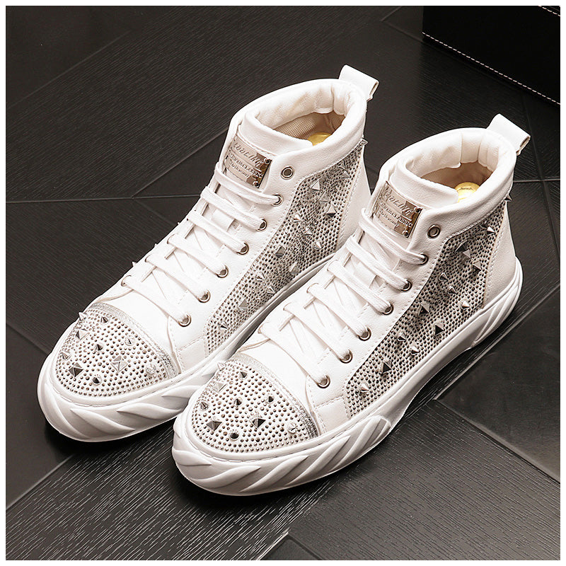 Summer Mid-Top Viscose Men’s Shoes Casual Round Toe