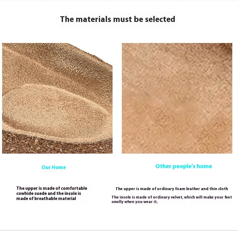 شبشب من الفلين والشمواه بحزام مزدوج