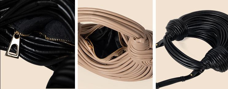 Veràno H Glossy Woven Noodles Designer’s Handbag