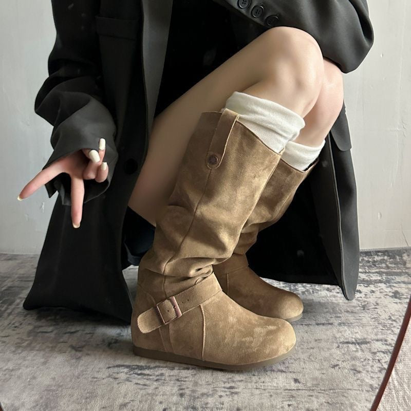 Womens Fashionable Vintage Denim Long Boots