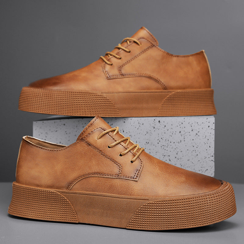 Lace-up Platform Korean Casual Shoes Retro Men's Board Shoes