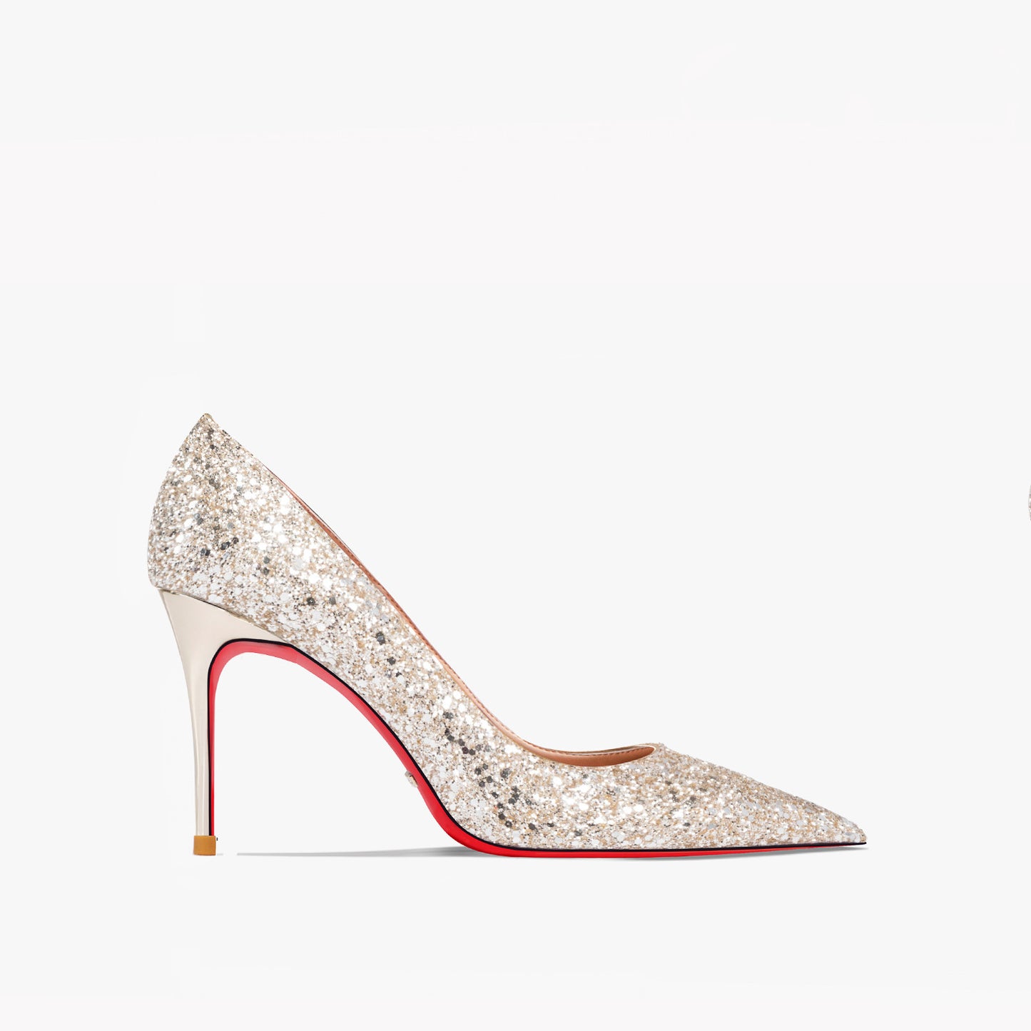 Super Pointed High Heels Women's Black Silver Sequins