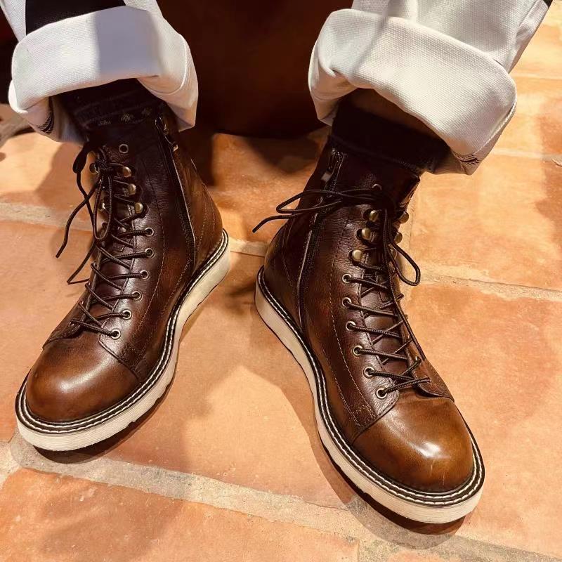 Velvet Leather Men Boots