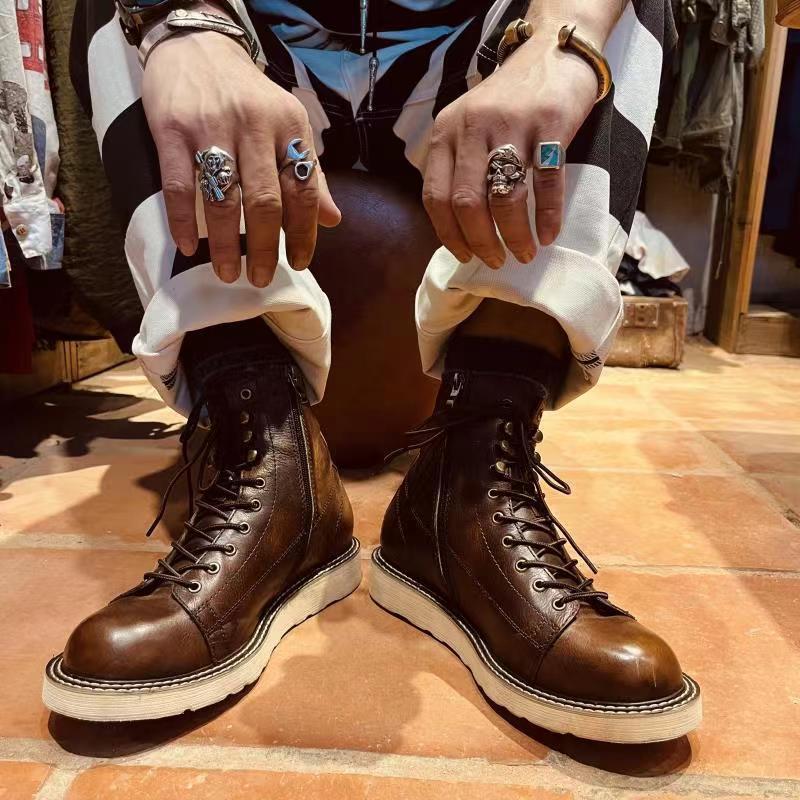 Velvet Leather Men Boots