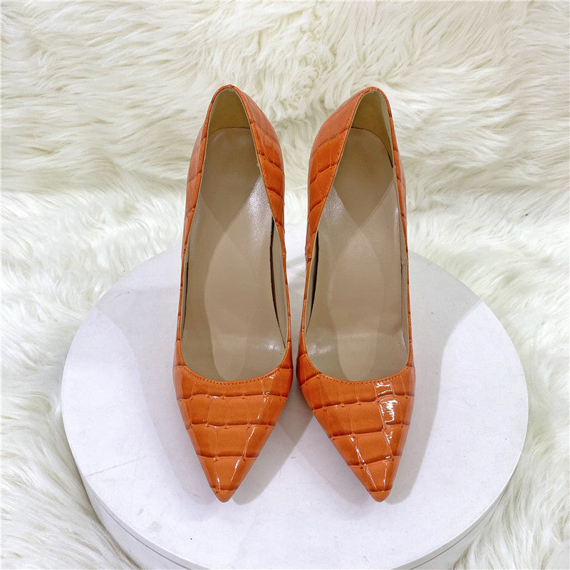 Serpentine Pointed Stiletto Heel Low-cut Women High Heels