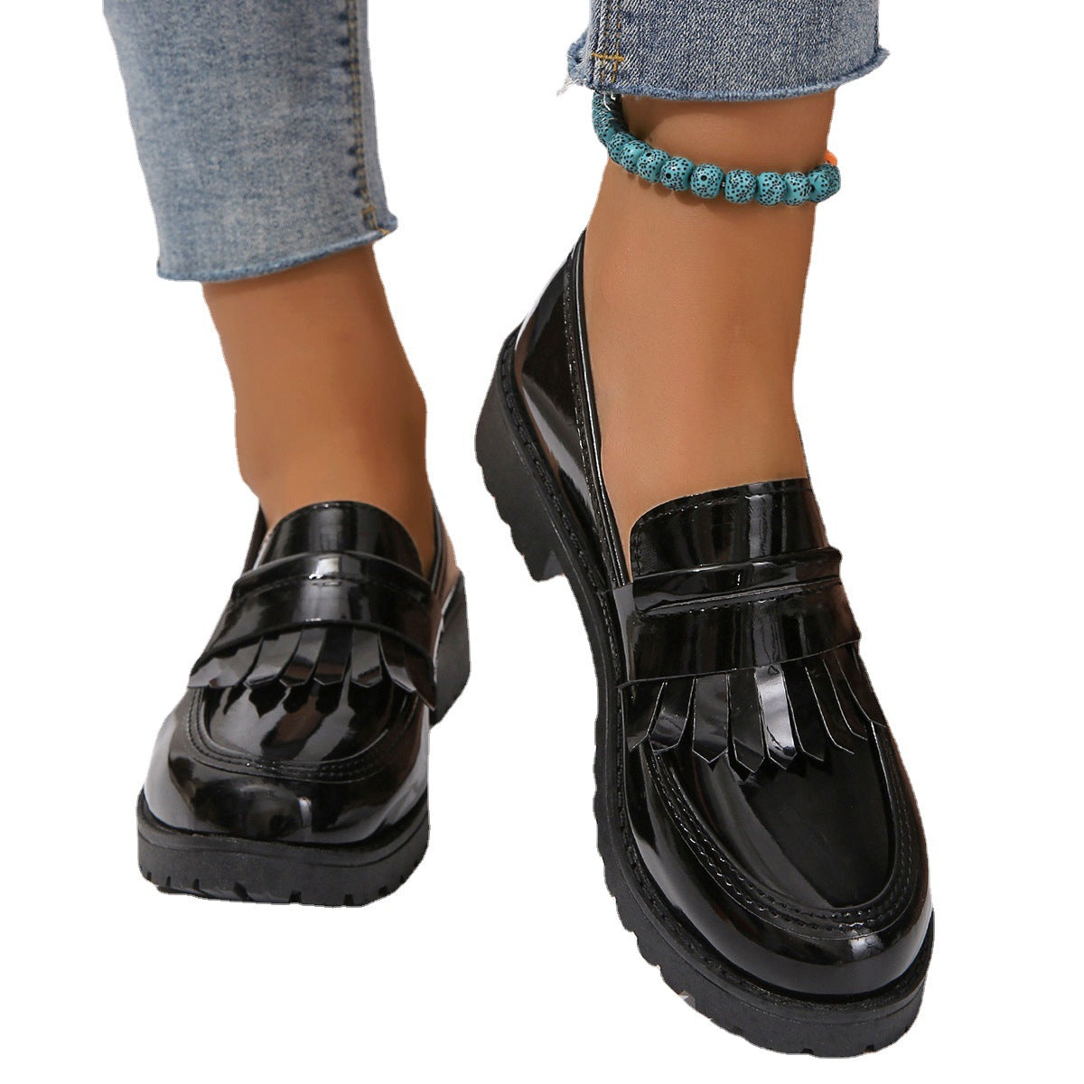 Women’s Fashion Vintage Patent Leather Shiny Shoes