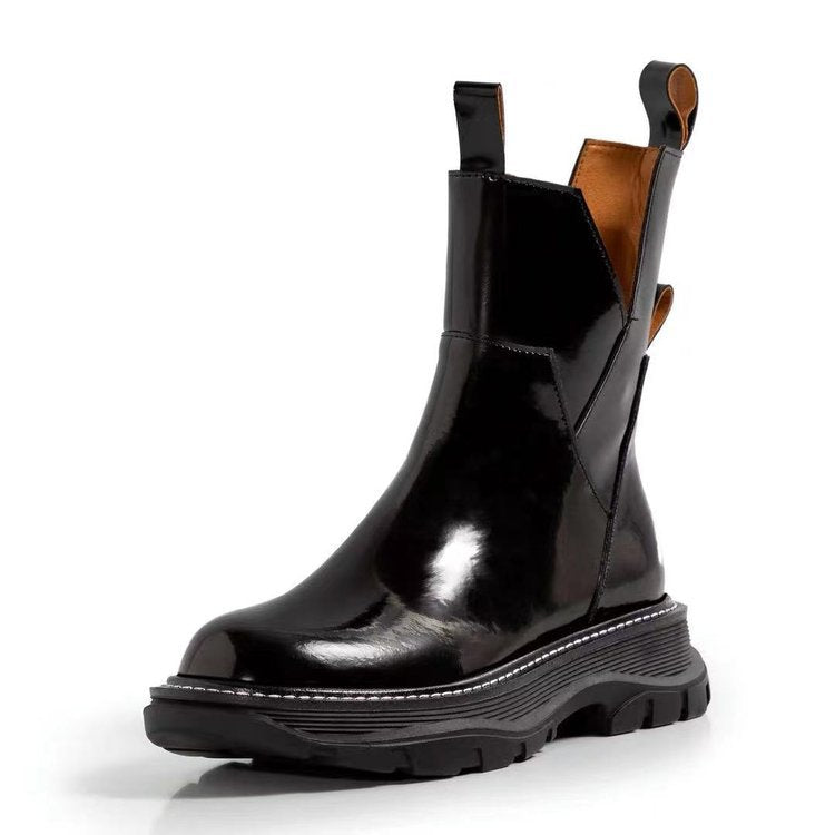 Women's All-match Patent Leather Boots