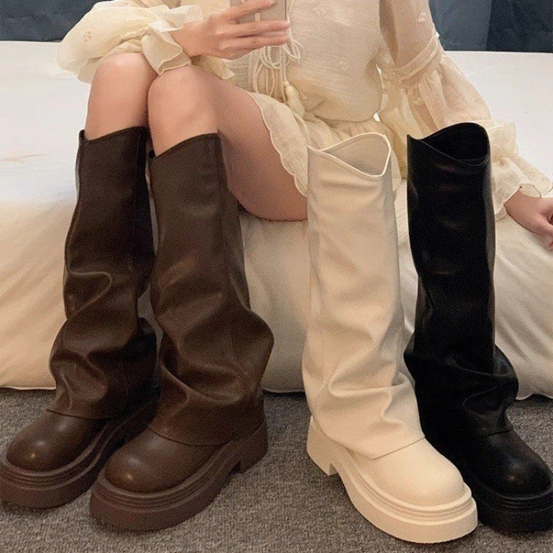 Women's Autumn New British Dress Autumn And Winter Boots Platform