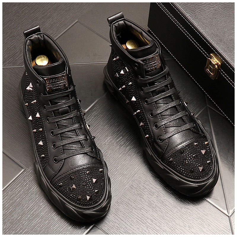 Summer Mid-Top Viscose Men’s Shoes Casual Round Toe