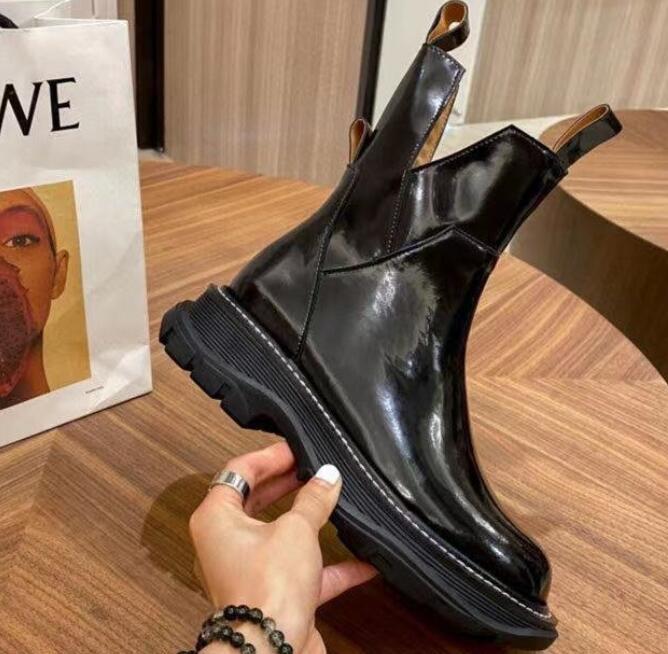 Women's All-match Patent Leather Boots