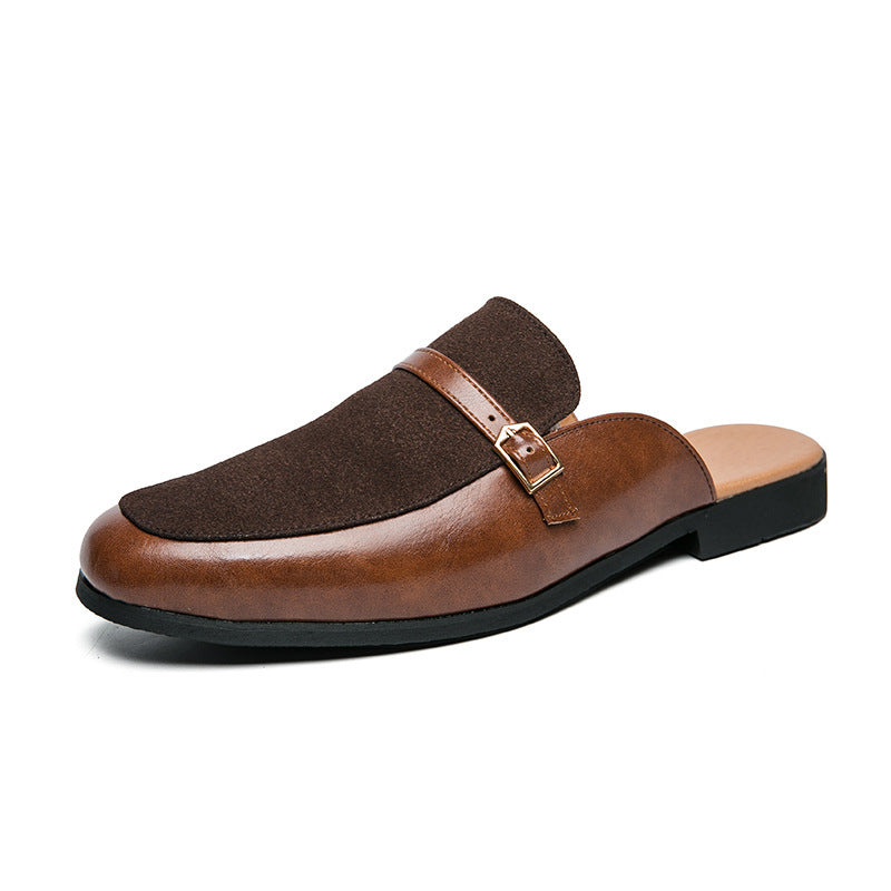 Men's British Half Leather Slippers