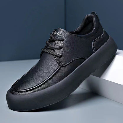 Casual Shoes Lace-up Lightweight Sole Leather Breathable Leather Shoes For Men