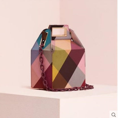 Autumn and winter new European and American niche design printed portable acrylic chain shoulder bag