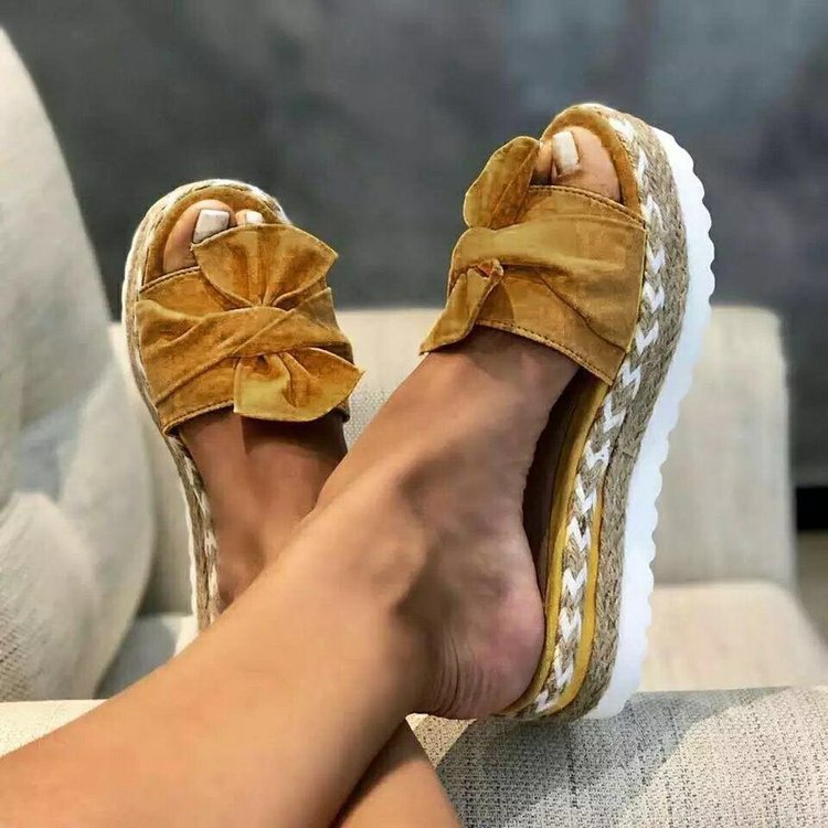 Women’s Bow Slippers Platform Sandals Shoes Summer