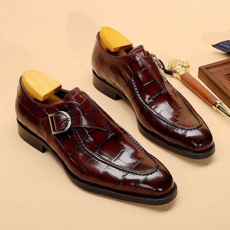 Patterned Leather Business Men Shoes