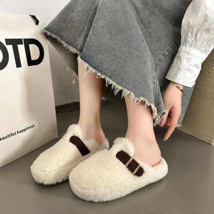 Women's Thick-soled Slip-on Closed Toe Half Slippers