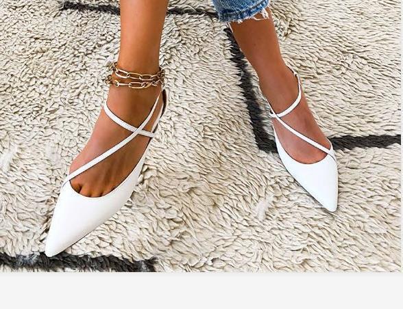 New Pointed Women's Shoes Closed Toe Casual open heel