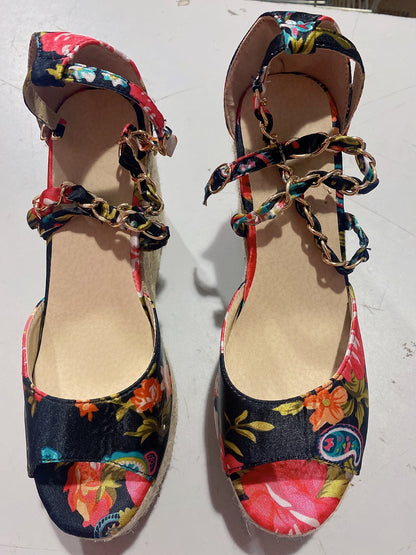 Women's Wedge Heel floral open toe summer shoes