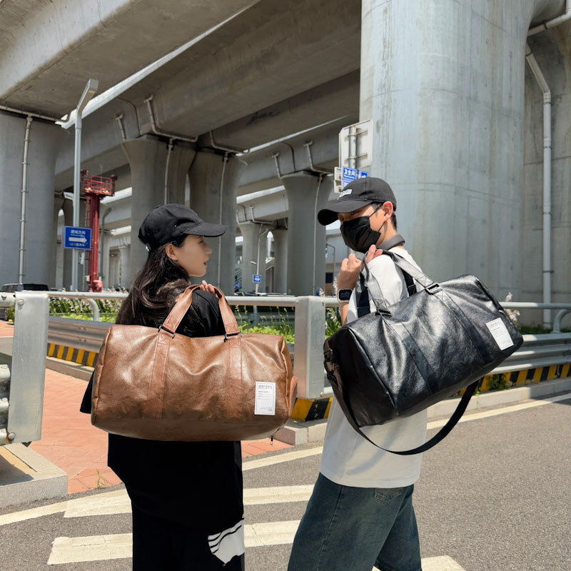 Large Capacity Simple Leather Duffle Bag