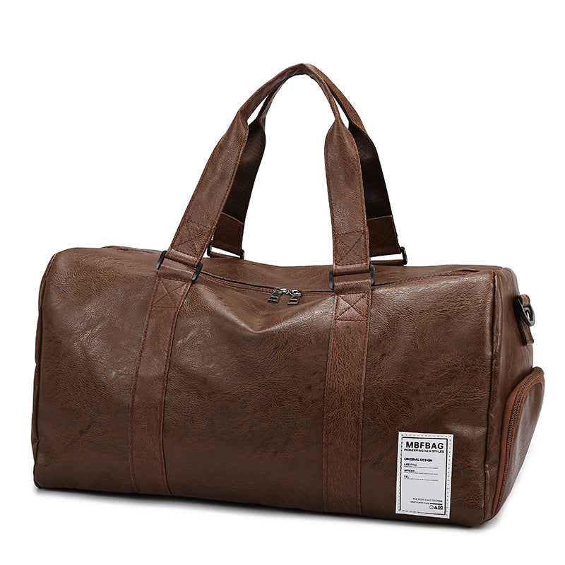 Large Capacity Simple Leather Duffle Bag